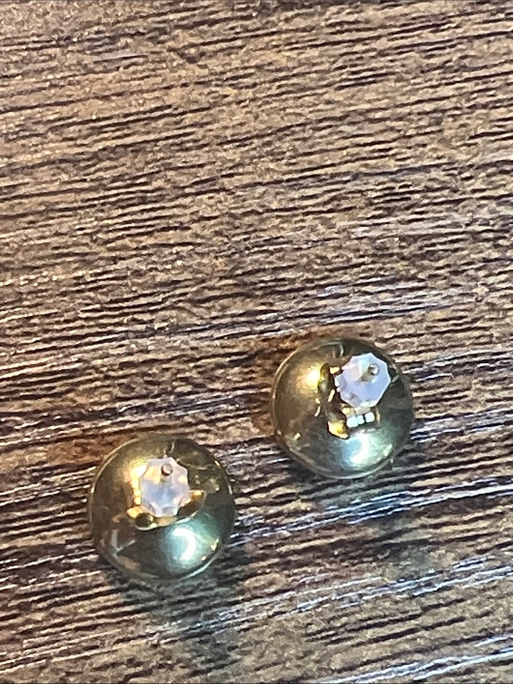 Pink Enamel C Logo Round Stud Earrings with Gold Trim - Picture 7 of 7
